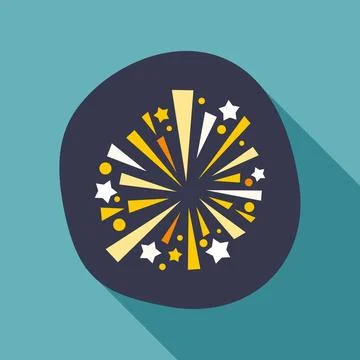 Celebrating fireworks exploding in flat design style イラスト素材