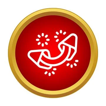 Celebrating fireworks exploding new year holiday icon Illustrazione stock