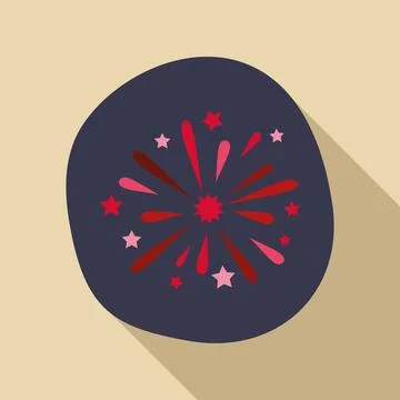 Celebrating fireworks exploding in the night sky icon 스톡 일러스트