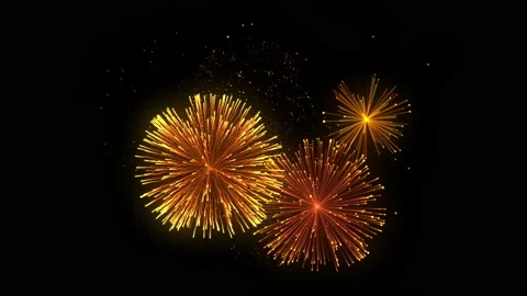 Celebrating fireworks logo background Stock Footage 202006395