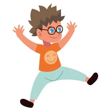 Celebrating funny boy Stock Illustration