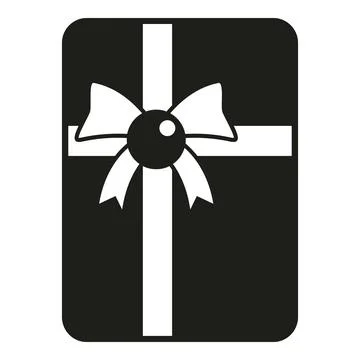 Celebrating a gift box with bow and ribbon icon Stock Illustration