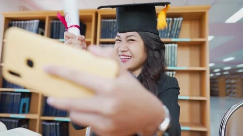 Celebrating her graduation Video stock 150402490