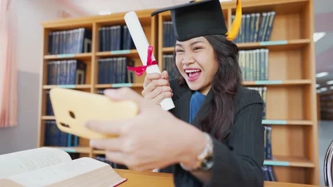 Celebrating her graduation Video stock 150402512