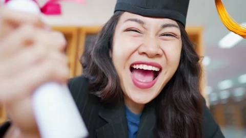 Celebrating her graduation Video stock 150402545