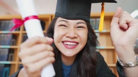 Celebrating her graduation Video stock 150402550