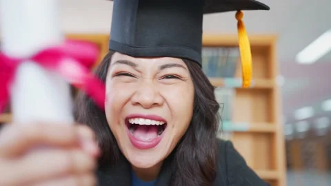 Celebrating her graduation Video stock 150402560