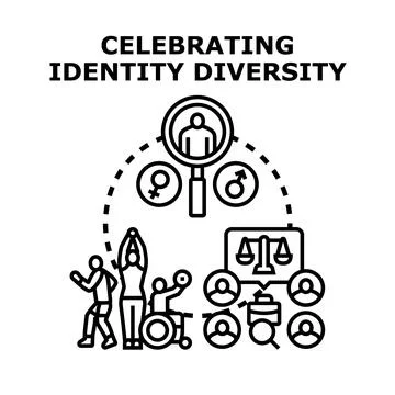 Celebrating identity diversity and human rights inclusion Stock Illustration