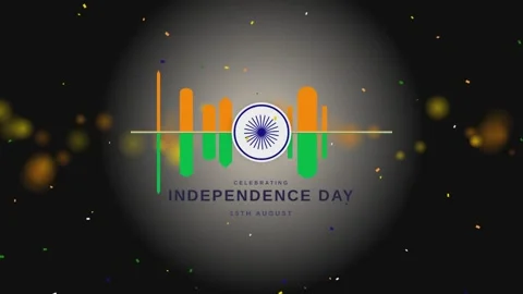 Celebrating Indian independence day motion graphics with national symbols f.. Stock Footage 341292341