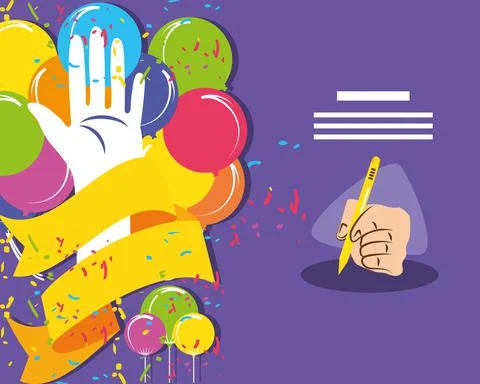 Celebrating left handers Stock Illustration