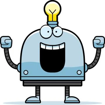 Celebrating little robot Stock Illustration