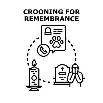 Celebrating, mourning, and remembering lost pets concept イラスト素材