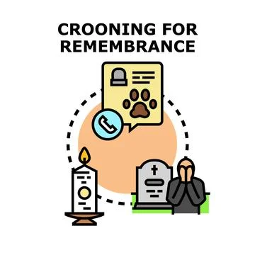 Celebrating, mourning, and remembering lost pets concept イラスト素材