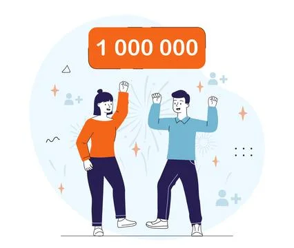 Celebrating one million milestone. Vector illustration Stock Illustration