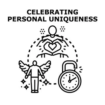 Celebrating personal uniqueness development journey evolution Stock Illustration