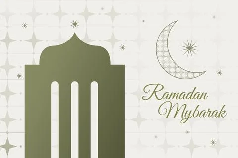 Celebrating Ramadan with traditional elements and moon symbols in simple design Illustrazione stock