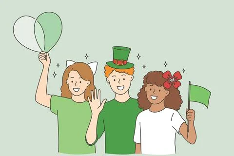Celebrating Saint Patrick day concept 库存插图