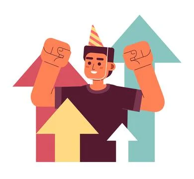 Celebrating success flat concept vector spot illustration Illustrazione stock