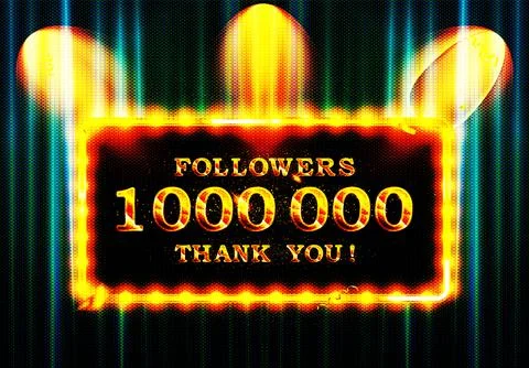 Celebration of 1000000 follower Stock Illustration