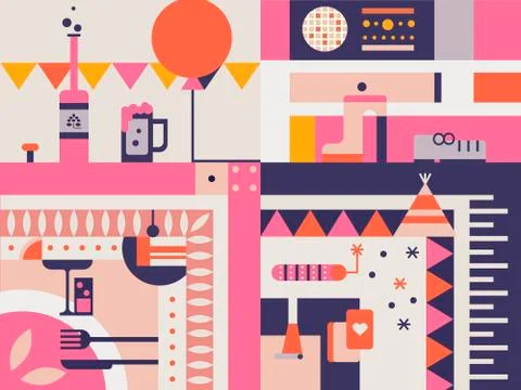Celebration abstract concept Stock Illustration