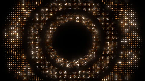 Celebration abstract golden circle background lights animation Stock Footage 345326167