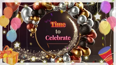 Celebration background with balloons Video stock 338178973