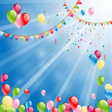 Celebration background with balloons Stock Illustration
