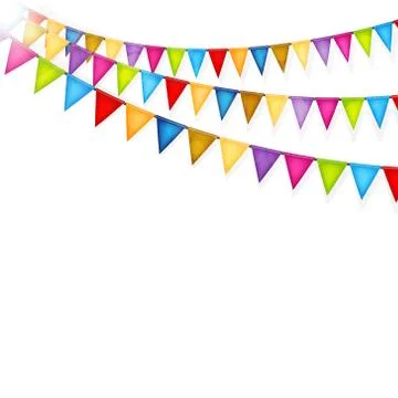 Celebration background with colorful flags vector Illustrazione stock