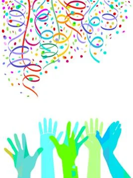 Celebration background with confetti, isolated Stock Illustration