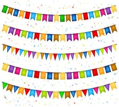 Celebration background with garlands of flags Stock Illustration