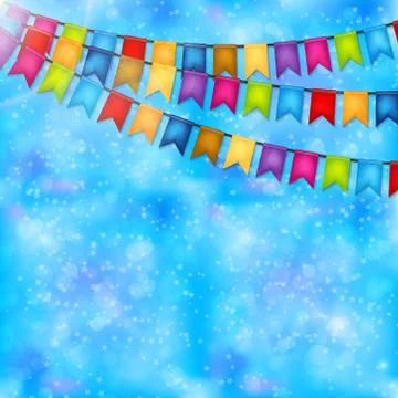 Celebration background with garlands of flags vector Illustrazione stock