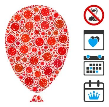 Celebration Balloon Mosaic of CoronaVirus Elements 库存插图