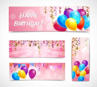 Celebration Banners Set Stock Illustration
