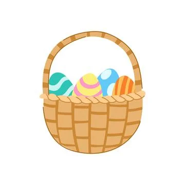 Celebration basket easter cartoon vector illustration Stock Illustration