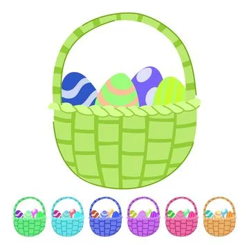 Celebration basket easter vector cartoon graphic Stock Illustration