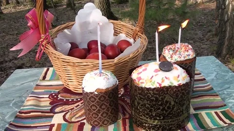 Celebration of the bright holiday of Easter Stock Footage 238667769