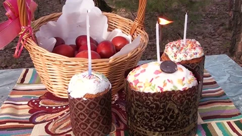 Celebration of the bright holiday of Easter Stock Footage 238667788