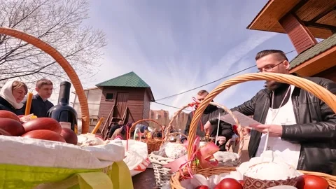 Celebration of the bright holiday of Easter Stock Footage 238668033