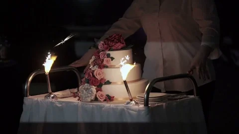 Celebration cake slowmotion Stock Footage 77204020