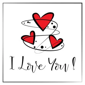 Celebration Card Vector With Hearts Illustrazione stock