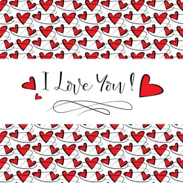 Celebration Card Vector With Hearts Pattern Illustrazione stock