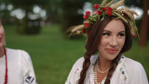 Celebration Combining Traditional Costume Elements That Embodies Happiness Stock Footage 306646750