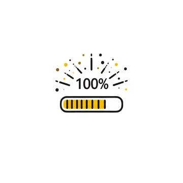 Celebration of Complete Progress: Graphic Illustration of a Successful Proc.. Stock Illustration