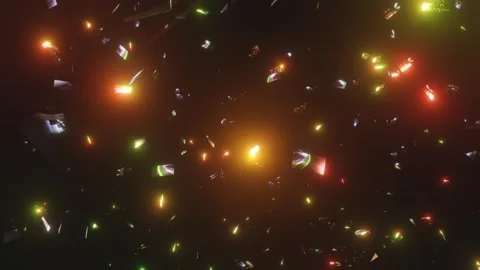 Celebration Confetti On Black Background Stock Footage 308477120