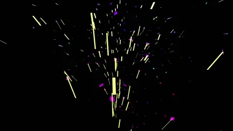 Celebration Confetti Canon Explosion Effect on Black Background Stock Footage 165073837
