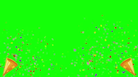 Celebration confetti poppers exploding and showering colorful party streamers Vídeo Stock 344411836