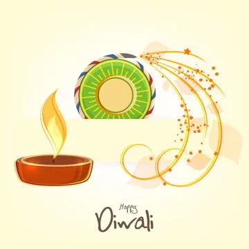 Celebration of Deepawali with crackers. Stock Illustration