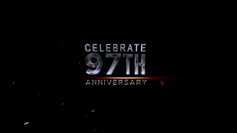 Celebration Design Showcasing Ninety Seventh Anniversary Text with Sparklin.. Vídeo Stock 343669246
