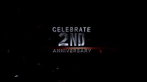 Celebration Design Showcasing Second Anniversary Graphic with Sparkling Con.. Vídeo Stock 343669244