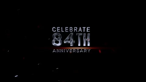 Celebration Design Showing Eighty Fourth Anniversary Text With Sparkle Effe.. Vídeo Stock 343669259